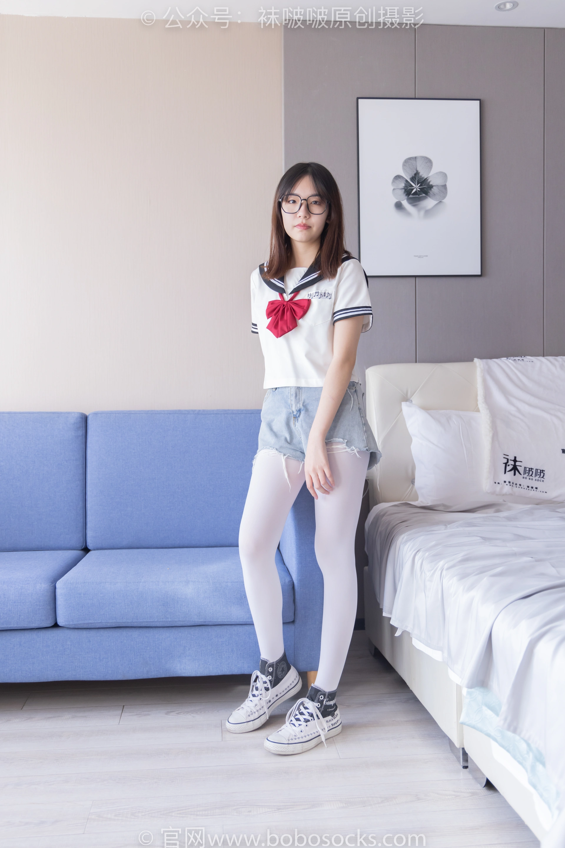 [BoBoSocks袜啵啵] NO.215 小甜豆-三双帆布鞋板鞋、厚白丝、黑丝（花絮版） 1